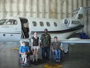 Able Flight students with Purdue jet