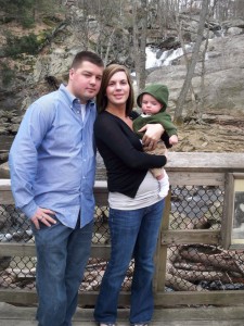 Adam with wife Carrie and son Evan